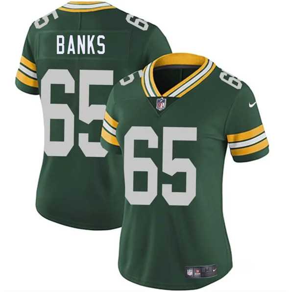 Womens Green Bay Packers #65 Aaron Banks Green 2025 Vapor Untouchable Limited Stitched Jersey Dzhi